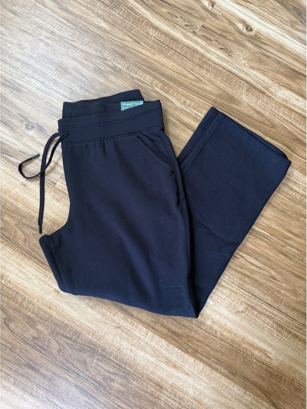 Tek Gear Women’s Black Mid Rise Straight Fleece Sweatpants Size XL NWT